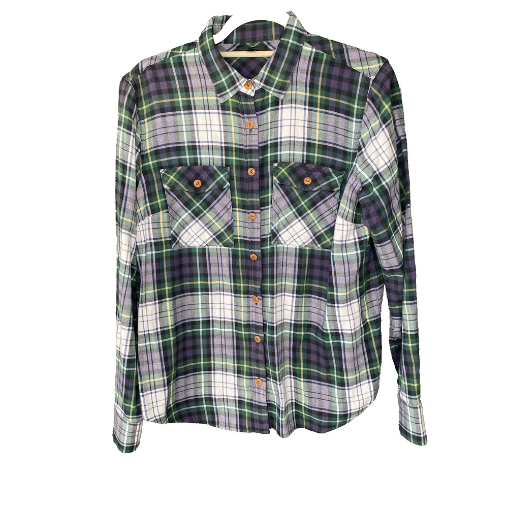 J Crew Flannel Womens Size 6 Winter Country Plaid Tartan Long Sleeve Cozy Shirt